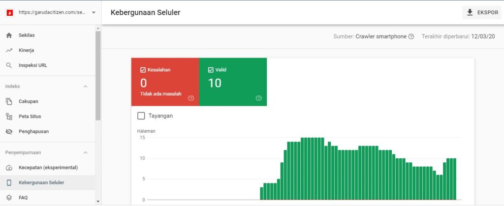 Periksa laporan “Kegunaan Seluler” di Google Search Console. Faktor penentu SEO