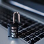 padlock on keyboard.