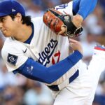 Shohei Ohtani #17 of the Los Angeles Dodgers pitches during the fourth inning against the Milwaukee Brewers in game four of the National League Championship Series at Dodger Stadium